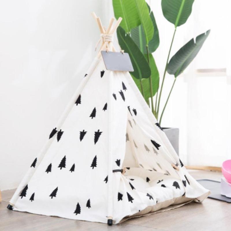 Modern Boho Cat Teepee with Plush Cat Bed Cushion - Western Nest, LLC