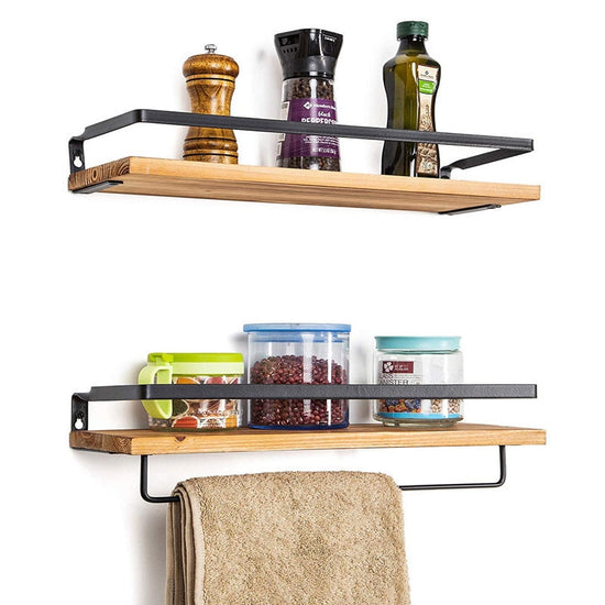 Wood Shelf with Towel Bar – Western Nest, LLC