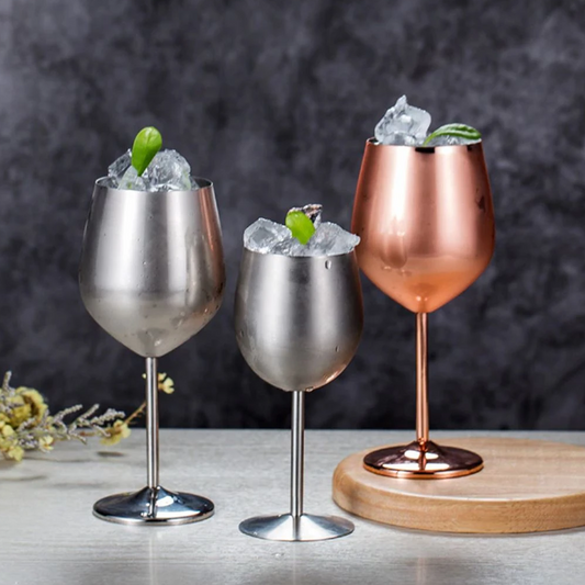 Aurora Stainless Steel Wine Goblets