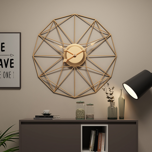 Hansel Geometric Golden Wall Clock