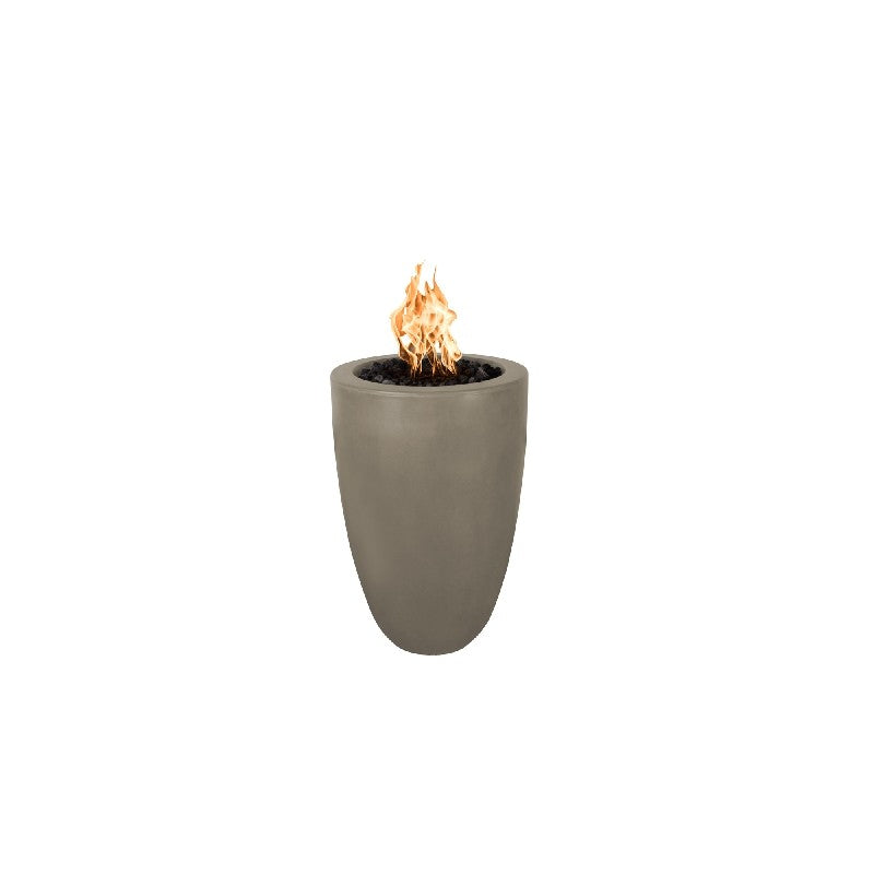 The Outdoor Plus 22" Castillo Pillar GFRC Concrete Round Natural Gas Fire Pit Without Access Door OPT-CSTO22-ASH-NG