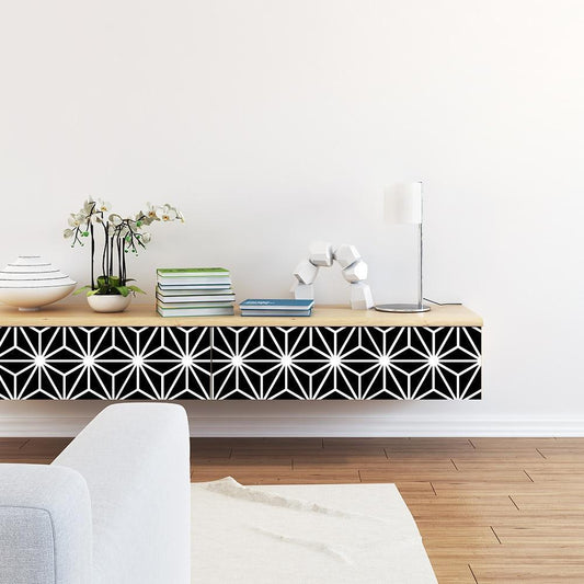 Black and White Geometric Decal Strips