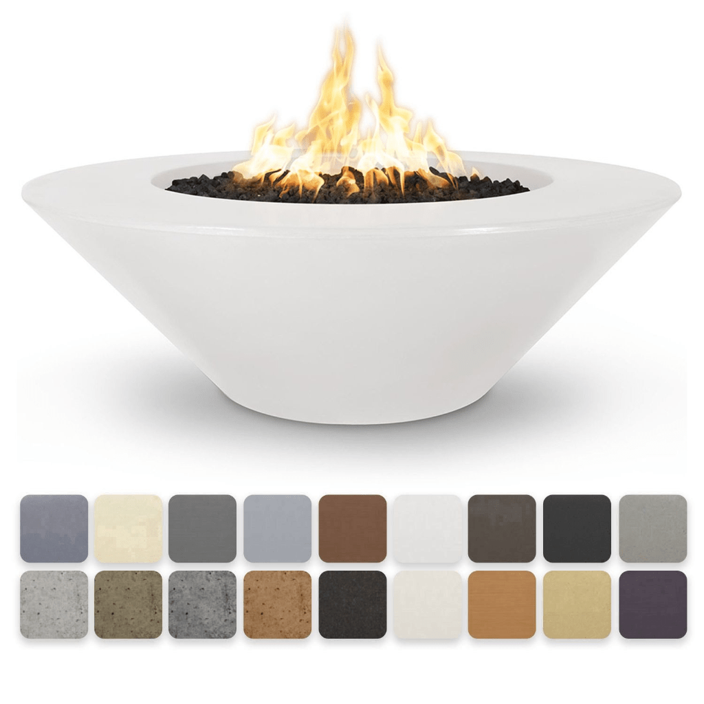 Fire Pit Match Lit / Ash The Outdoor Plus 60" Cazo Wide Ledge GFRC Concrete Round Natural Gas Fire Pit