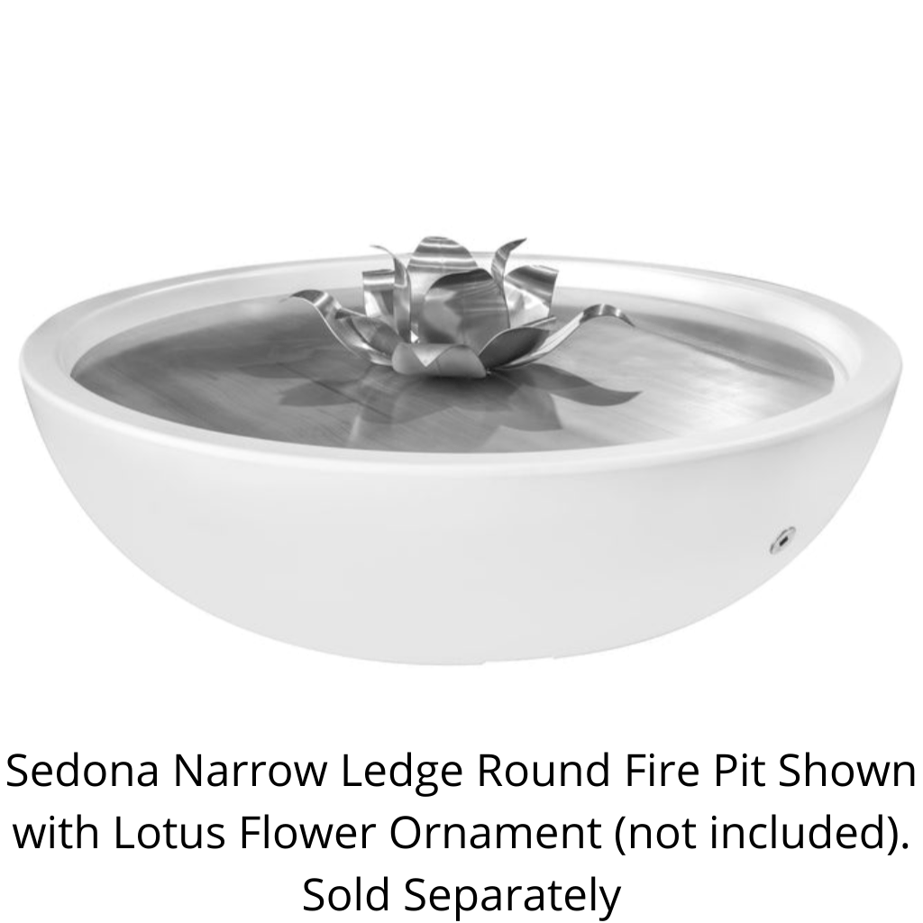 Fire Pit The Outdoor Plus 48" Sedona Narrow Ledge GFRC Concrete Round Liquid Propane Fire Pit