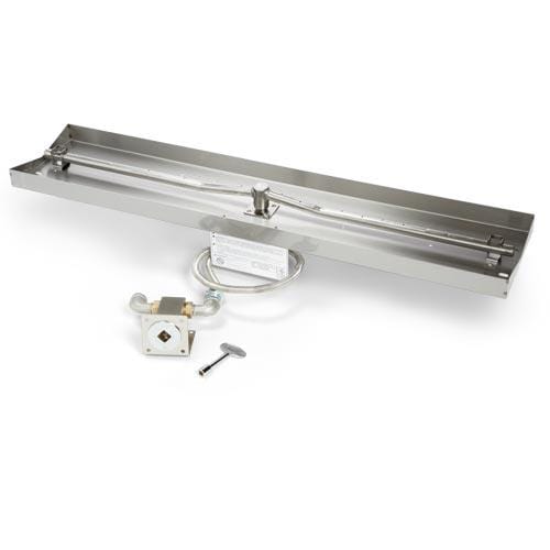 HPC Fire 37 X 8" Linear Interlink Pan - Match Lit fire pit insert - LP - Small Tank MLFPK37X8-L-FLEX-LP-ST