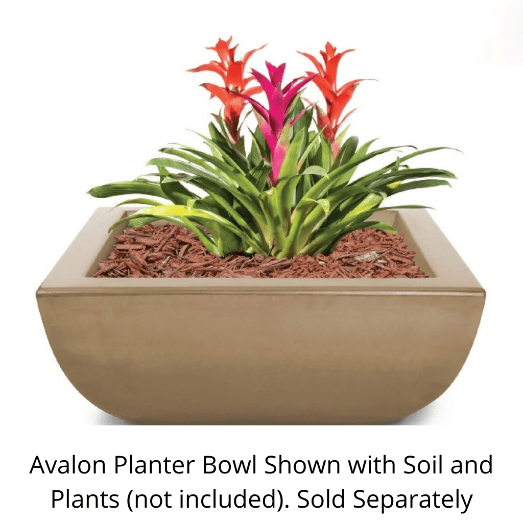 Planter Bowl 24-Inch / Brown The Outdoor Plus Avalon GFRC Concrete Planter Bowl