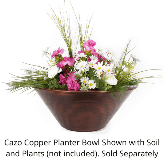 Planter Bowl The Outdoor Plus Cazo Hammered Copper Round Planter Bowl