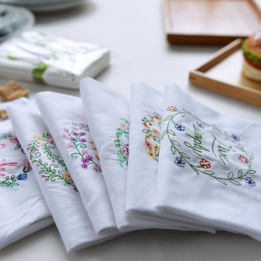 Happiness Embroidered Napkins