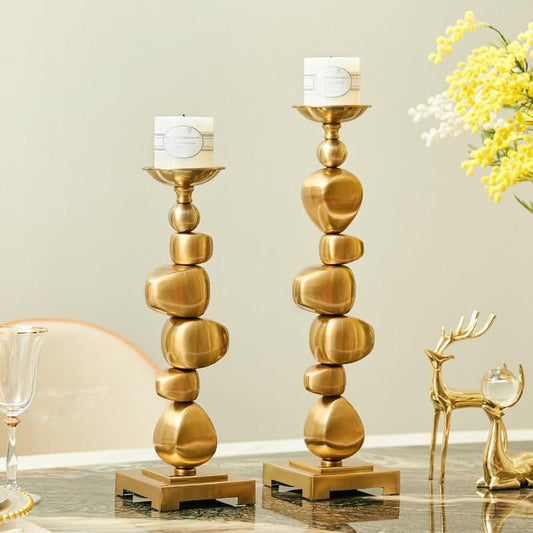 Cascading Stone Candle Holders