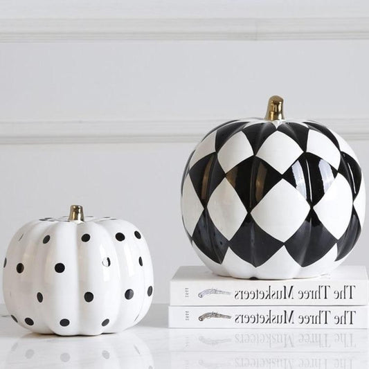 Black & White Pumpkin Ornaments